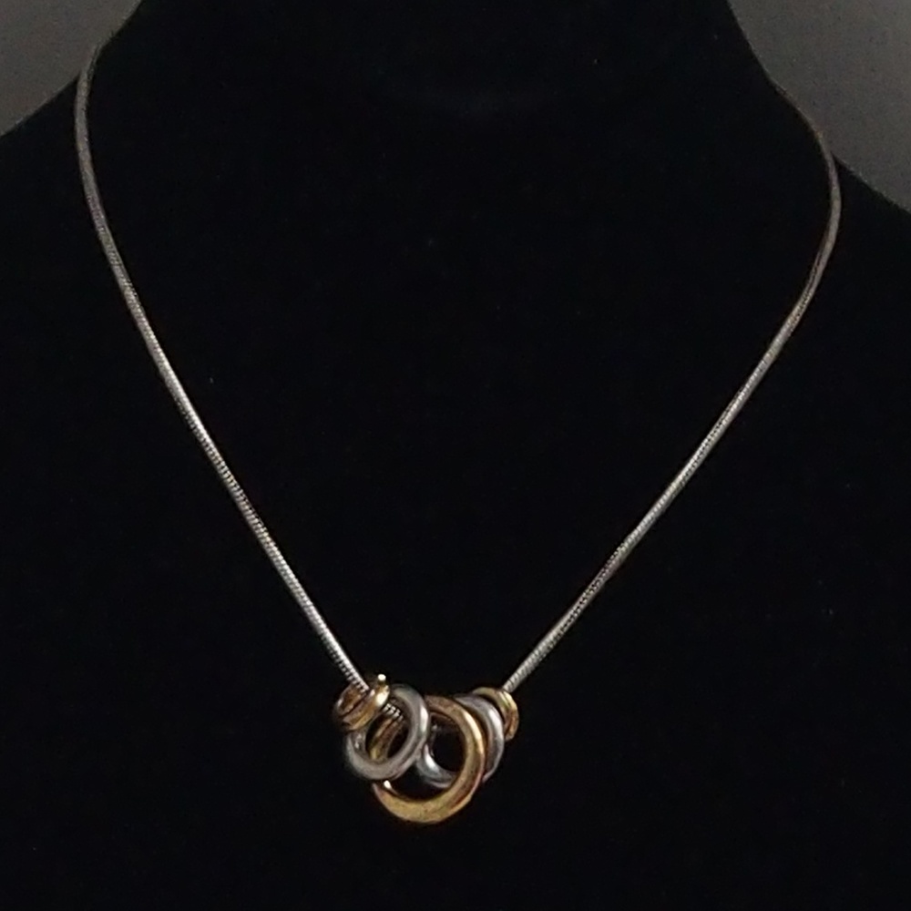 Brass Silver Circular LoopNecklace Mix/Match 3/$15